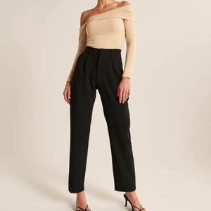 abercrombie black tailored menswear dad pants / trousers